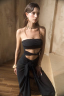 Obscur Draped One-Piece Swimsuit & Chiffon Sarong Set for women, from SEXYM, The Viet Concept