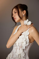 Orchid Appliqué Layered Lace Mini Dress for women, from KEIRA TONG, The Viet Concept 