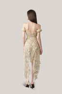 Beige La Farfalla Mini Dress for women, from La Vierge, The Viet Concept 