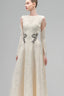 Cream Velithia A-line Boat Neck Lace Floor Length Dress for women, from Maison Des Copains, The Viet Concept 