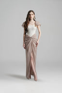 LINH PHUNG • Gladys Metallic Floral Off-Shoulder Corset Maxi Dress