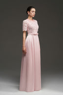 Floral Sequin Lace A-Line Dress with Silk Taffeta Skirt for women, from IHF STUDIO, The Viet Concept 