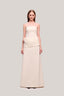Cream Van Thach A-line Spaghetti Strap Chenille Maxi Dress for women, from TINH, The Viet Concept 