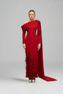 Maison Fleur Asymmetric Crepe Maxi Gown for women, from 21SIX, The Viet Concept