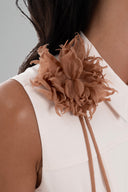Beige Joan Sleeveless Mini Dress for women, from Huelley Rose, The Viet Concept 