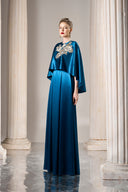 GVLUX • Rococo Drape Cape Column Gown