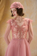 Helena Couture Guipure Lace Chiffon Evening Gown for women, from MADDY HATES ROSE, The Viet Concept