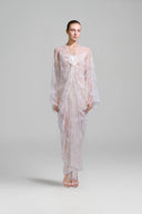 Aure Shimmer Lace Draped Dress for women, from ARTI, The Viet Concept 