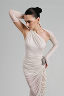Vani Asymmetric Gathered Tulle Ankle Length Dress for women, from Ha Thanh Viet, The Viet Concept 
