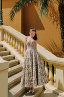 LINH PHUNG • Viremoss Botanical Print Corset Midi Dress