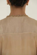 HAYTAN • Nude Crystal-Embellished Abaya
