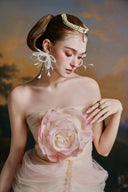 MADDY HATES ROSE • Alouette Ivory Draped Tulle Sculpted Gown
