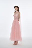 LUCILLA • Lume Strapless Corset Tulle Midi Dress Set