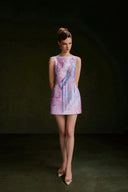 VONTIER DE MONTIER • Songbird Winged Taffeta A-Line Mini Dress With Detachable Cape