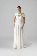 Empress Crystal Draped Chiffon Cape Gown for women, from DANG PHONG DESIGNER, The Viet Concept