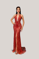 DO LONG Sexy Red Sequin Dress The Viet Concept DO LONG Sexy Red Sequin Dress The Viet Concept