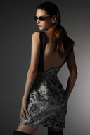 Umbra Draped Organza Sequin Silk Mini Dress for women, from SORAMAME, The Viet Concept