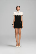 Floral Sculpted Shoulder Cape with Shirt Collar from Keira Tong, The Viet Concept