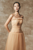 Sona Étoile Smocked Tulle Maxi Dress for women, from BYDI, The Viet Concept 