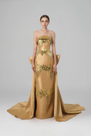 HAYTAN • Crown of Ambition Detachable Cathedral Gold Taffeta Train