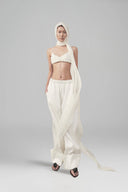 Ivory Whisper Pleated Gauze Bralette for women, from DAS LA VIE, The Viet Concept