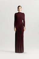 Serelle Amarante Ruched Floor-Length Gown for women, from MAISON DES COPAINS, The Viet Concept 