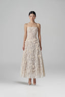 Octavia Crystal-Embellished Floral Lace Midi Dress for women, from 21SIX, The Viet Concept