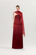 Lumina Wave Embellished Peplum Strapless Gown for women, from GVLUX, The Viet Concept 