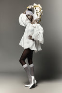 Jovie Trapezoid Puffy Sleeve Organza Voile Top for women, from DAS LA VIE, The Viet Concept 