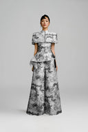 Giai Ky Vietnam Scenic Taffeta Halter Peplum Top for women, from KEIRA TONG, The Viet Concept 