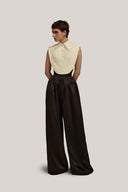 Aether Cropped Collared Neck Taffeta Top for women, from POEM, The Viet Concept 