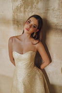 L' SCARLETT • Flared Sequin Spaghetti-Strap Midi Dress