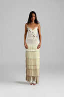 Oanna Crystal Embellished Fringe Maxi Dress for women, from HUELLEY HUELLEY, The Viet Concept