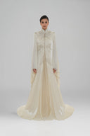HAYTAN • Beige Crystal-Embellished Abaya