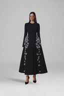 L' SCARLETT • Celeste 3D Crystal Floral Flared Midi Dress