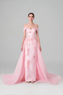 HAYTAN • Blush Pink Devotion Tulle Detachable Train
