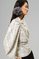 Light Beige Wool Plaid Twisted Plaid for women, from LECIA, The Viet Concept 