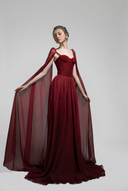 Esther Crystal-Embellished Silk Cape Evening Gown for women, from 21SIX, The Viet Concept