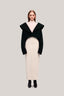 Black Mac Lam Cropped Plunge Neck Ribbed Velvet Jacket for women, from TINH, The Viet Concept 