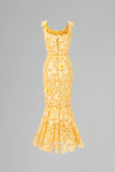 Golden Fleur Sequin Mermaid Midi Dress for women, from IHF ATELIER, The Viet Concept 