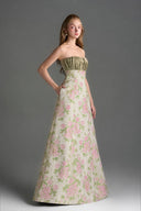 IHF STUDIO • Celestine Floral Brocade & Silk Taffeta A-Line Dress