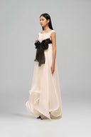 Cadeau Silk Bow Maxi Gown for women, from Guyehi Studio, The Viet Concept 