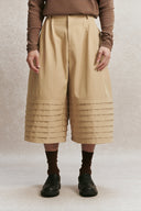 AIN • Beige Plate Culottes Pants - The Viet Concept
