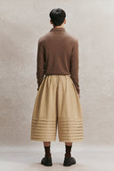 AIN • Beige Plate Culottes Pants - The Viet Concept