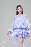 Clouds Blouson Halter Neck Organza Mini Dress for women, from Lam Khue, The Viet Concept 