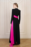 Peak Collar A-Line Evening Gown with Side Ribbon Detail for women, from IHF ATELIER, The Viet Concept 