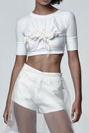 Isla Grace Ethereal White Layered Mini Skirt Set for women, from DAS LA VIE, The Viet Concept 