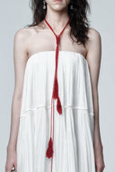 Coral Mirage Layered Cotton Organza Maxi Dress for women, from DAS LA VIE, The Viet Concept 