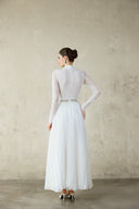 White Jolie Crystal-Back Organza Maxi Set for women, from DANG PHONG DESIGNER, The Viet Concept