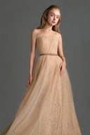 IHF STUDIO • Floral Lace Bustier Maxi A-Line Dress